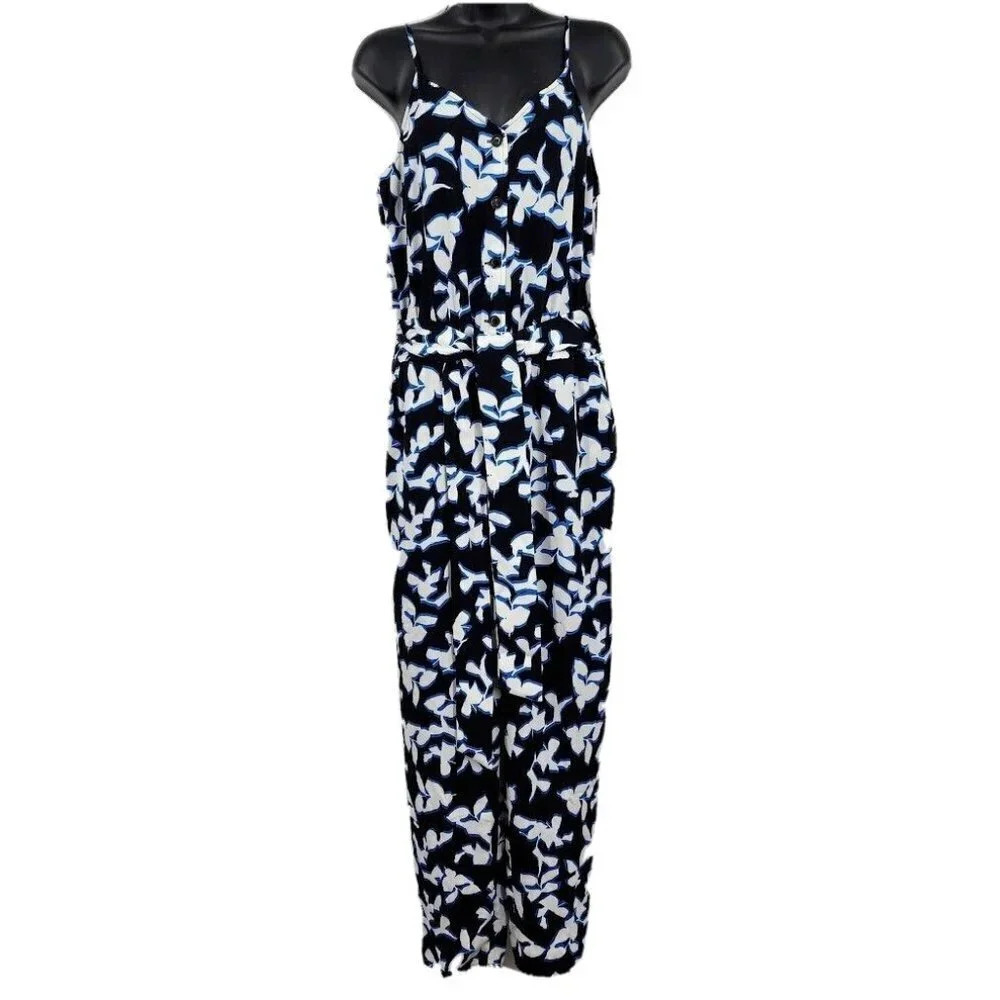 Halogen Cami Jumpsuit in Black Charli Floral Women's Size S NWT